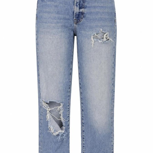 New Look Womens Blue Cotton Cropped Jeans Size 8 L24 in Regular Zip