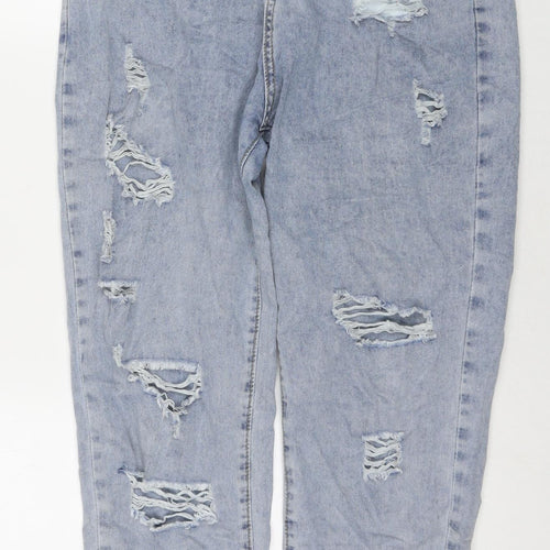 Jeans Womens Blue Polyester Blend Mom Jeans Size 30 in L24 in Regular Zip