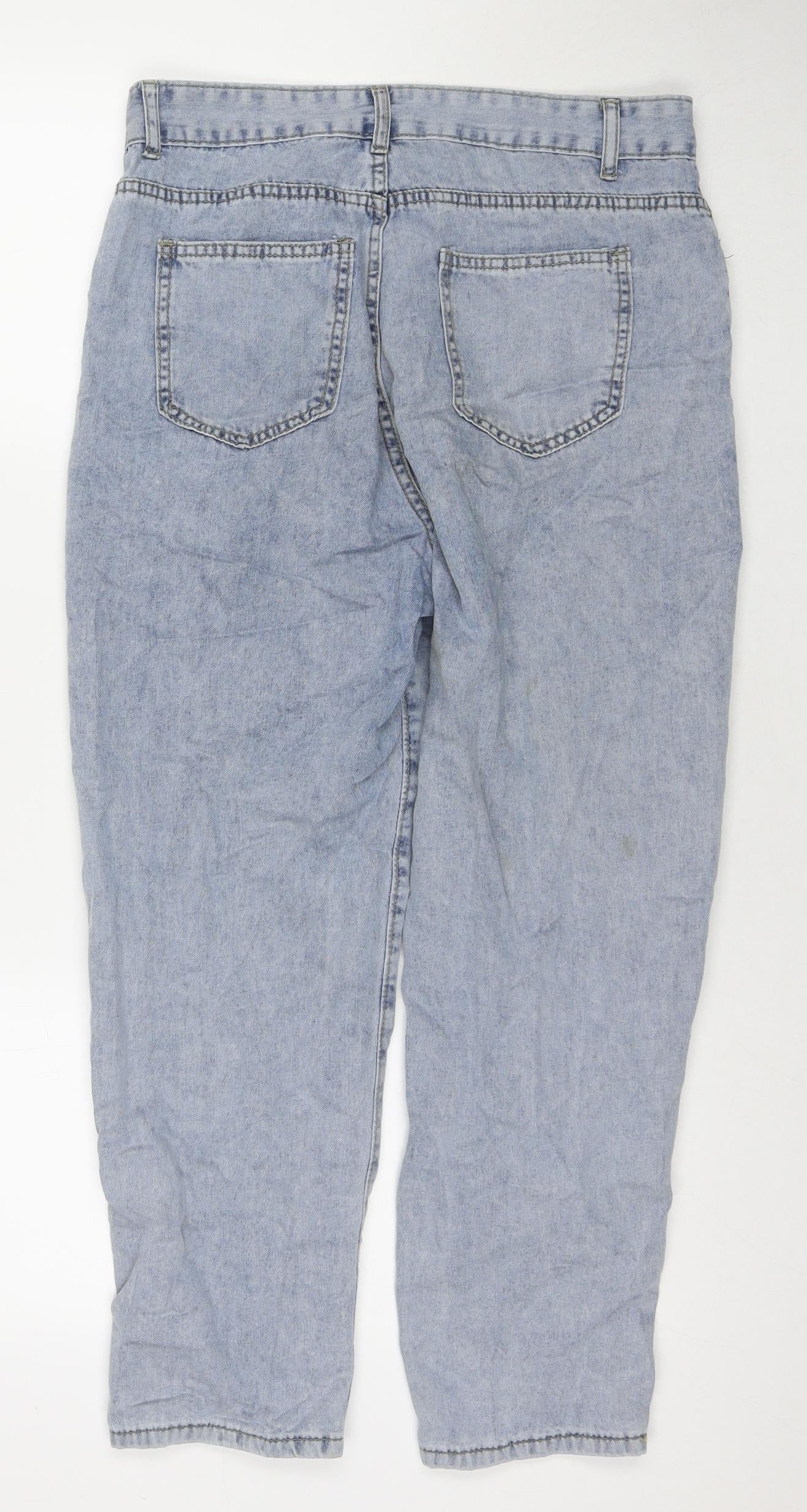 Jeans Womens Blue Polyester Blend Mom Jeans Size 30 in L24 in Regular Zip
