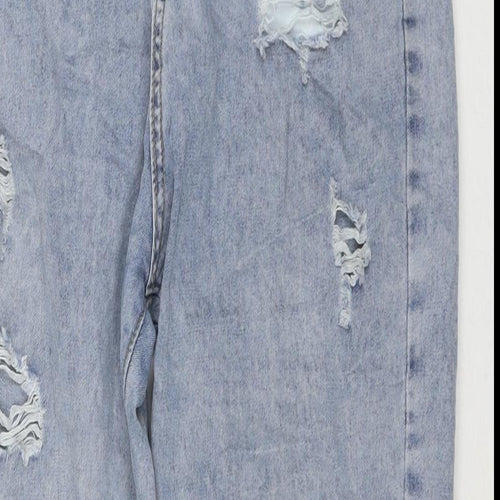 Jeans Womens Blue Polyester Blend Mom Jeans Size 30 in L24 in Regular Zip