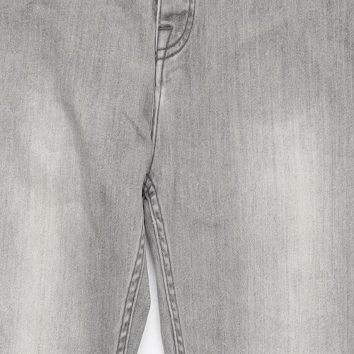 Denim & Co. Mens Grey Cotton Blend Straight Jeans Size 34 in L28 in Regular Button