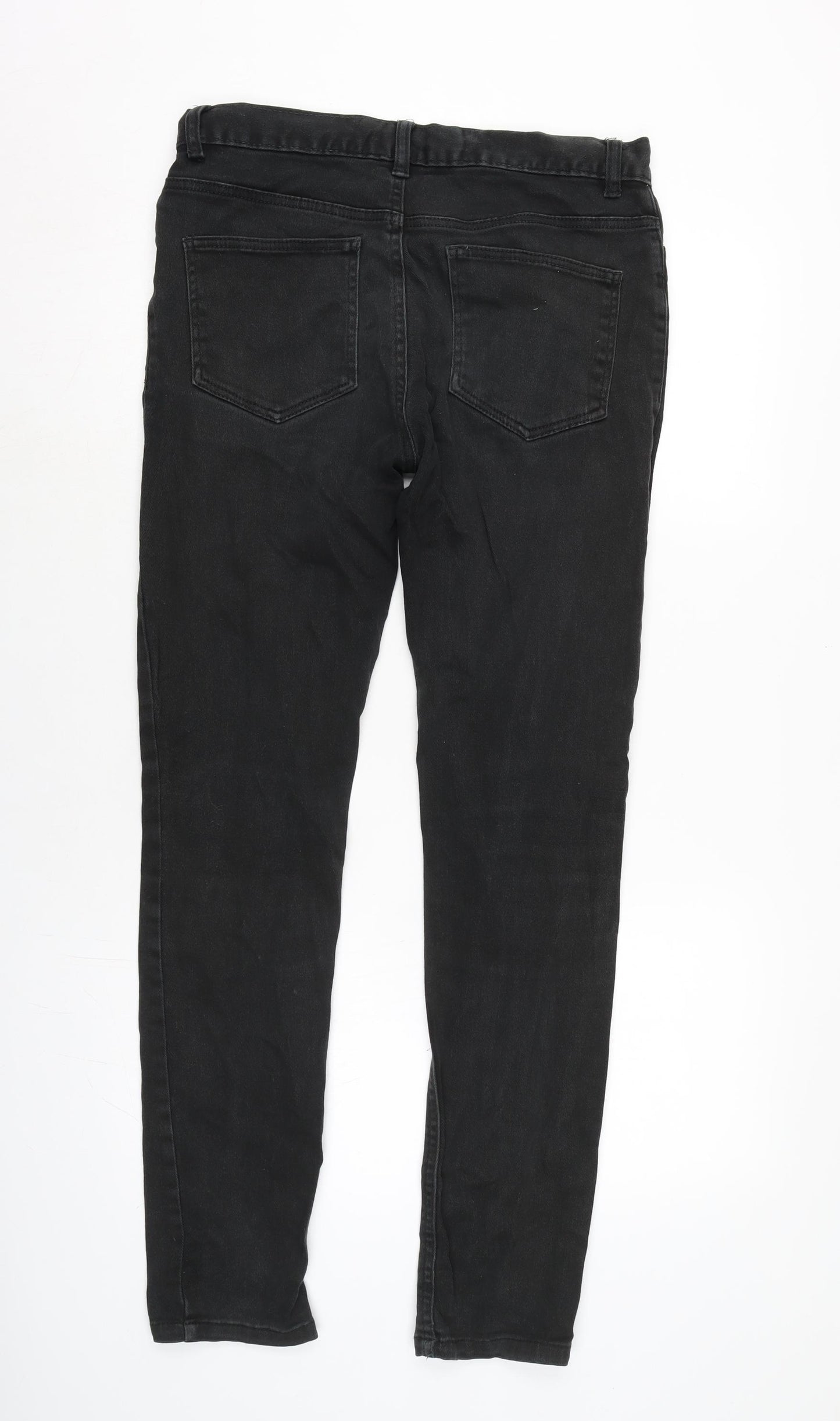 Denim & Co. Mens Grey Cotton Blend Straight Jeans Size 32 in L31 in Regular Zip