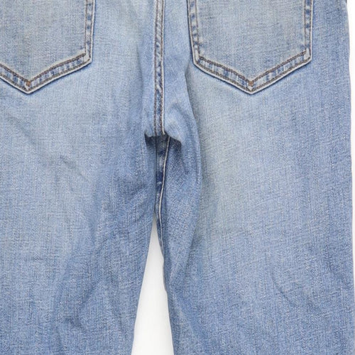 Gap Mens Blue Cotton Blend Straight Jeans Size 32 in L30 in Regular Zip