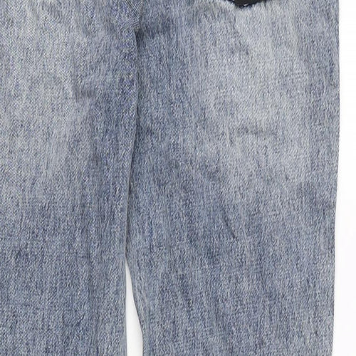 ksubi Womens Blue Cotton Bootcut Jeans Size 28 in L23 in Regular Zip - Raw Hem / vented at bottom of legs.