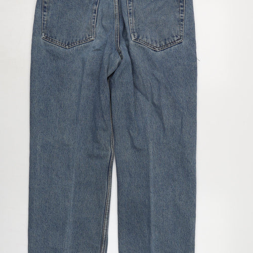 Calvin Klein Mens Blue Cotton Straight Jeans Size 32 in L32 in Extra-Slim Zip