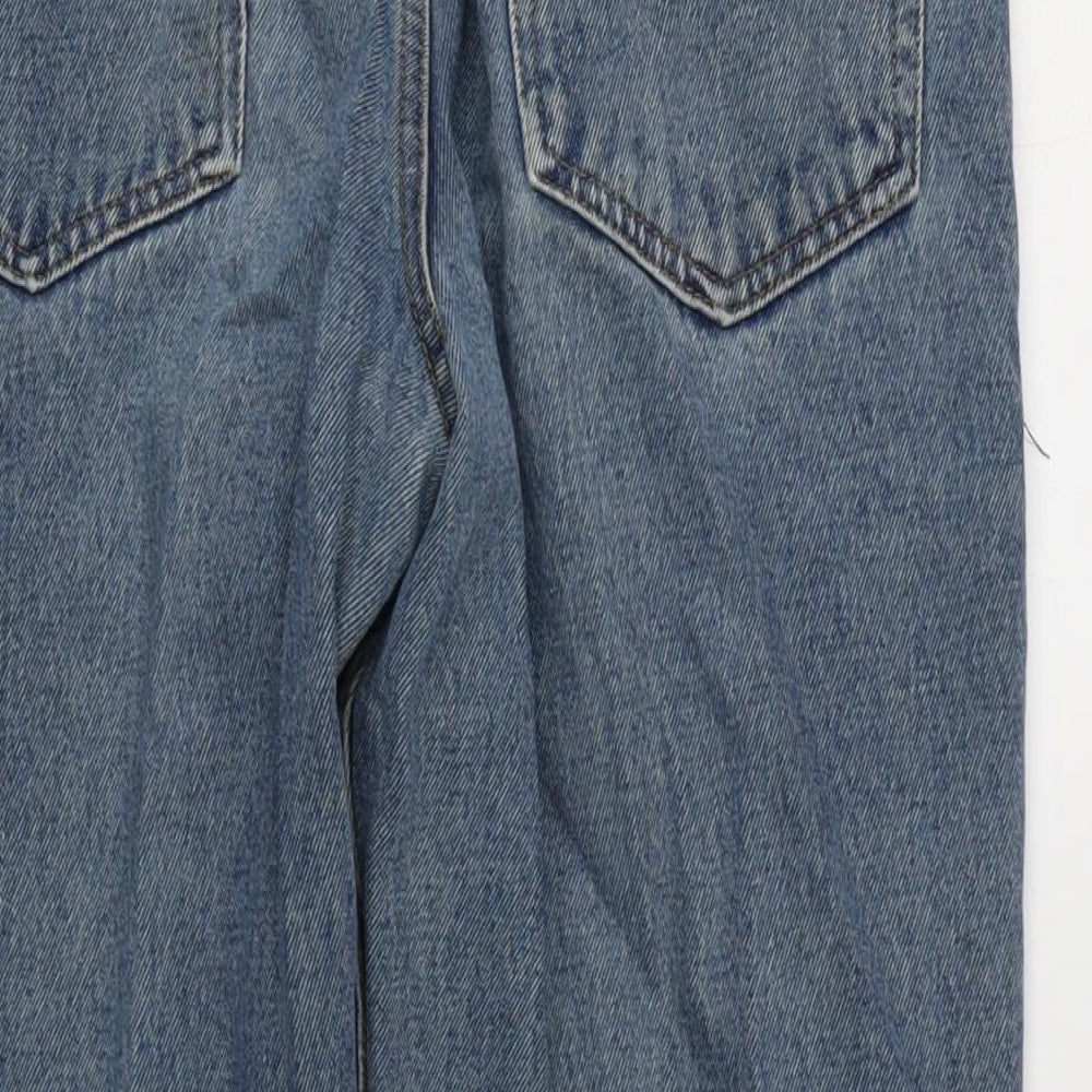 Calvin Klein Mens Blue Cotton Straight Jeans Size 32 in L32 in Extra-Slim Zip