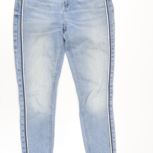 River Island Womens Blue Cotton Blend Tapered Jeans Size 10 L28 in Regular Zip
