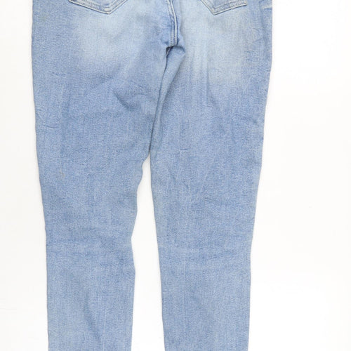 River Island Womens Blue Cotton Blend Tapered Jeans Size 10 L28 in Regular Zip