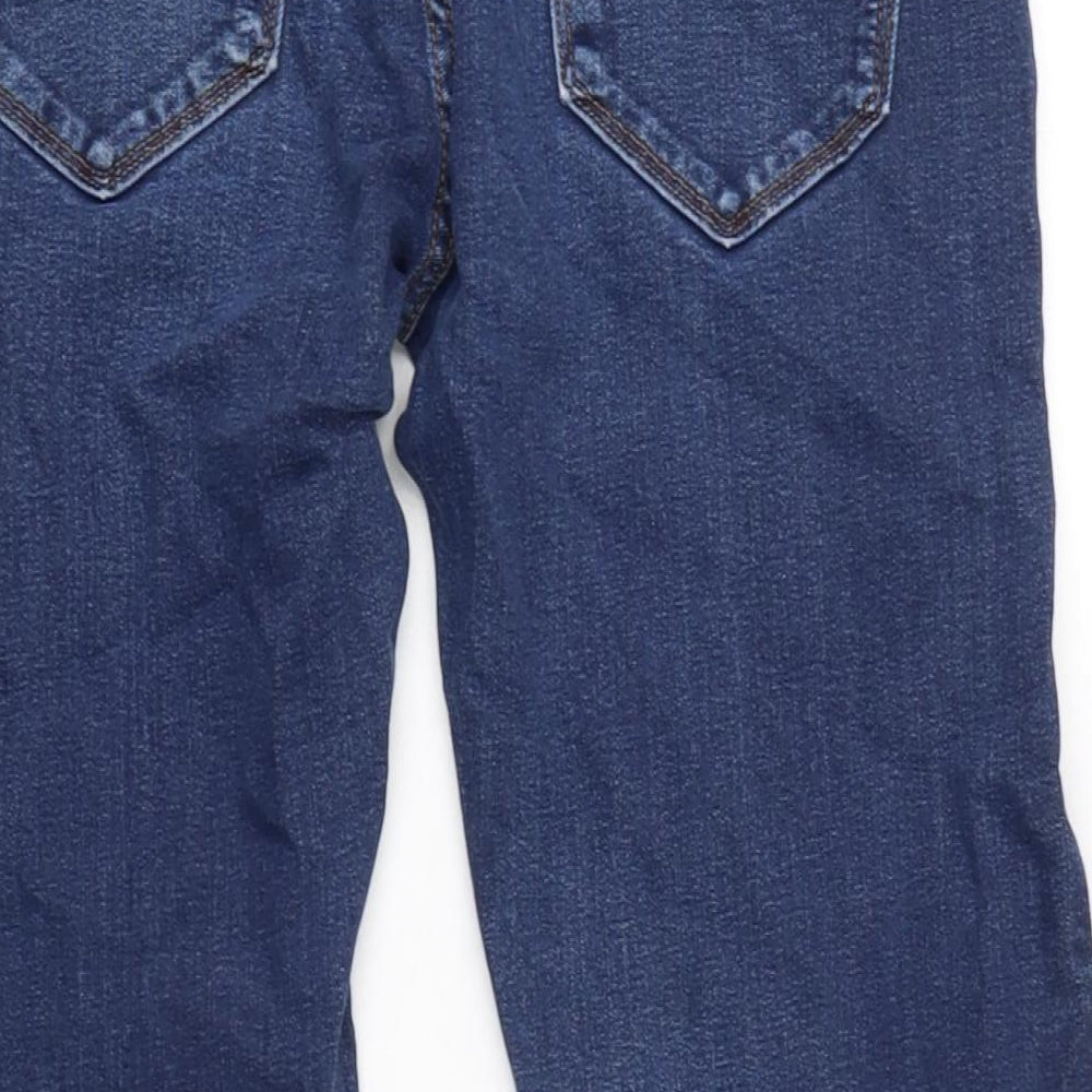 Marks and Spencer Mens Blue Cotton Blend Straight Jeans Size 32 in L31 in Regular Zip