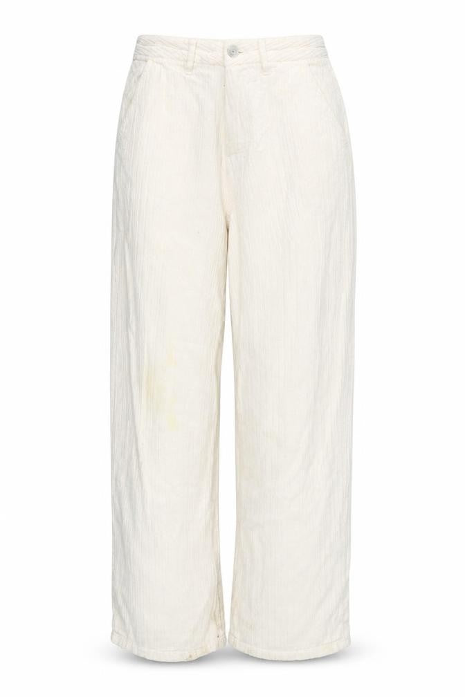 Zara Womens Ivory Cotton Trousers Size 8 L29 in Regular Zip