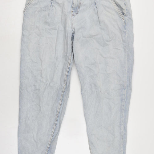 Clockhouse Mens Blue Cotton Blend Tapered Jeans Size 34 in L29 in Regular Zip