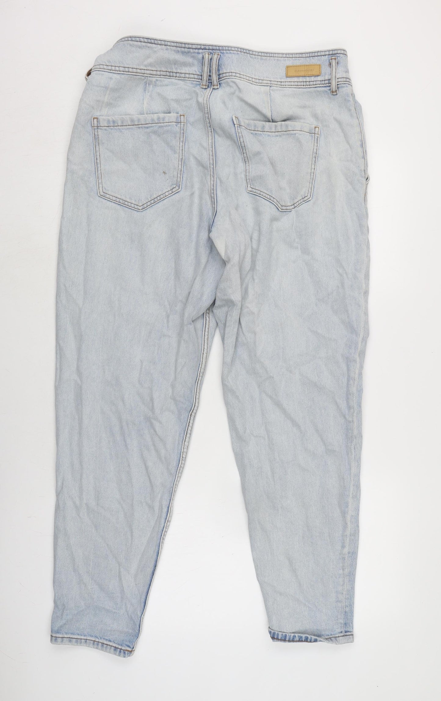 Clockhouse Mens Blue Cotton Blend Tapered Jeans Size 34 in L29 in Regular Zip