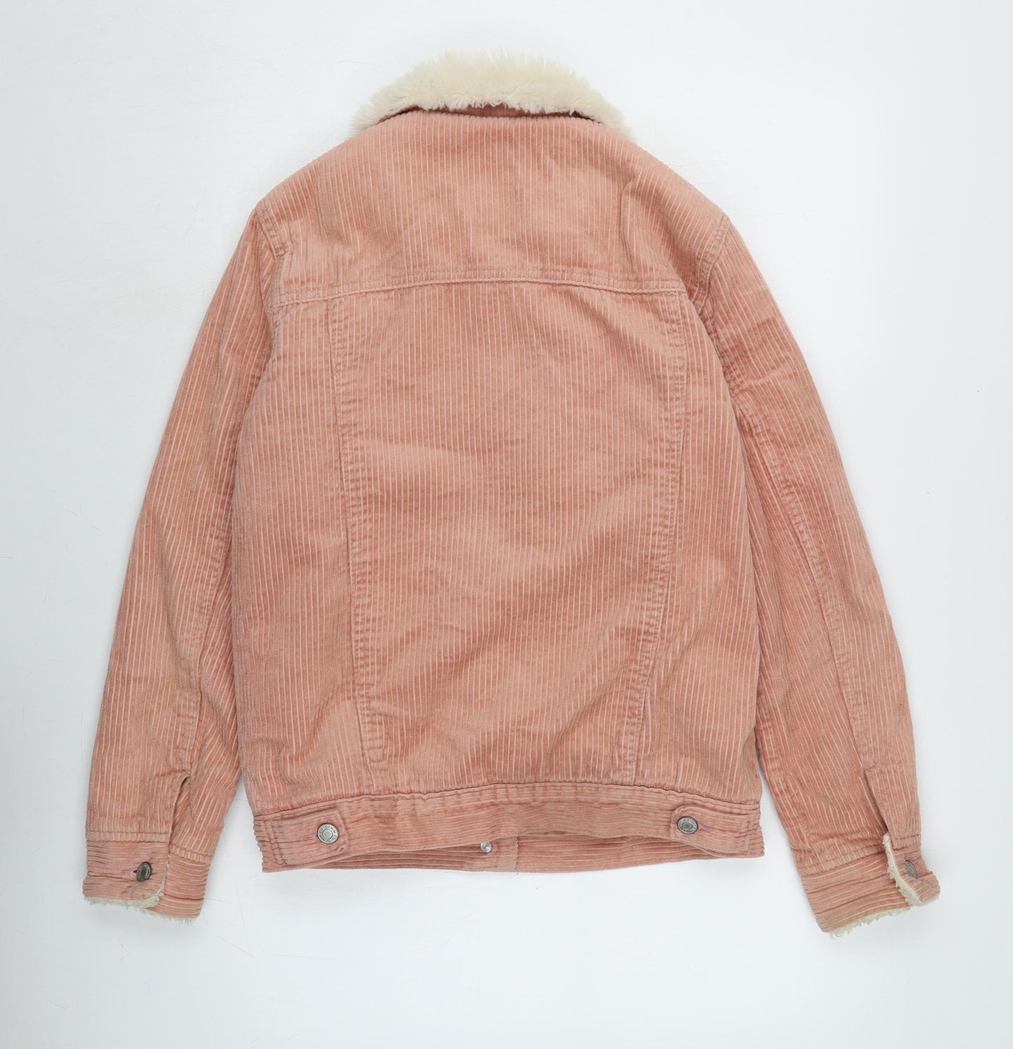 Denim & Co. Womens Pink Biker Jacket Size 8 Button