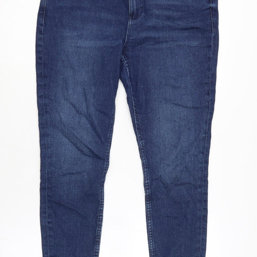 The Ivy Womens Blue Cotton Blend Skinny Jeans Size 14 L25.5 in Regular Zip