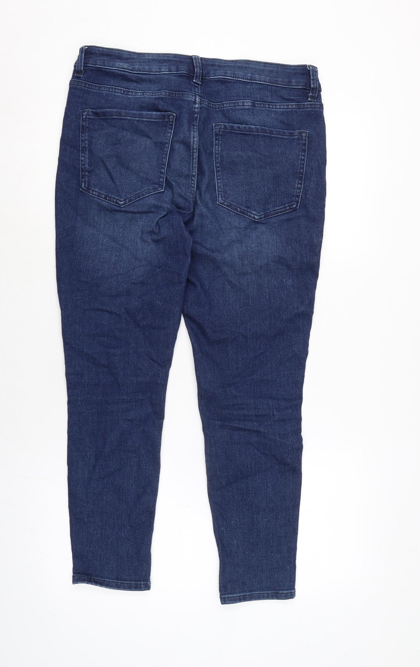 The Ivy Womens Blue Cotton Blend Skinny Jeans Size 14 L25.5 in Regular Zip