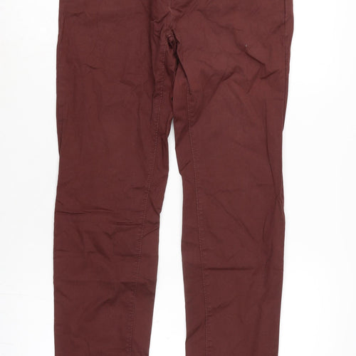 ASOS Mens Red Cotton Blend Straight Jeans Size 28 in L32 in Regular Zip