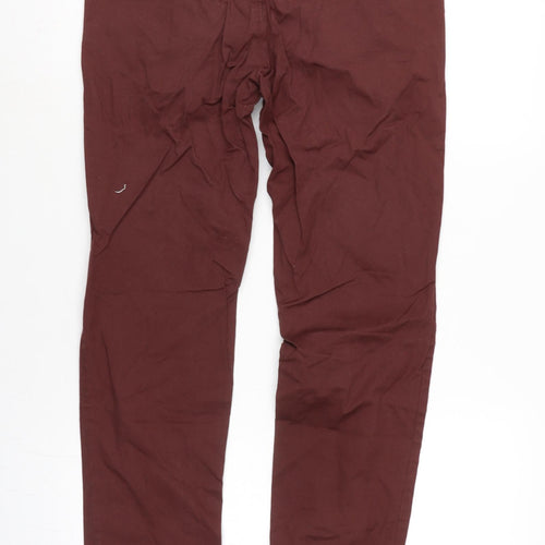 ASOS Mens Red Cotton Blend Straight Jeans Size 28 in L32 in Regular Zip