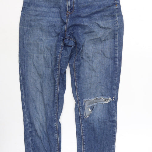 COLLUSION Womens Blue Cotton Blend Straight Jeans Size 30 in L32 in Regular Zip