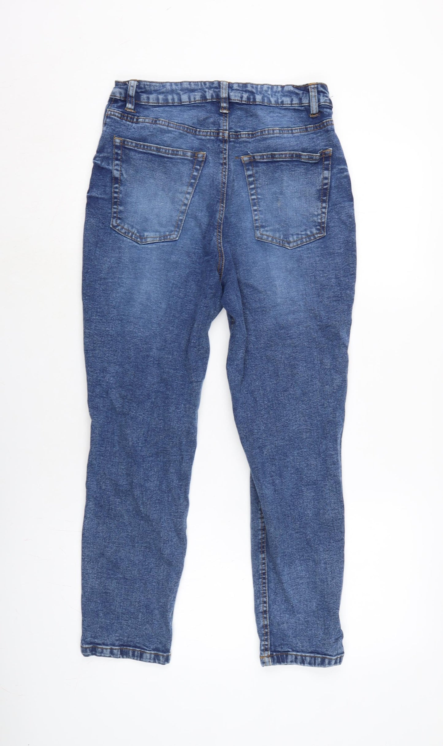 Beloved Womens Blue Cotton Blend Mom Jeans Size 28 in L25 in Regular Zip