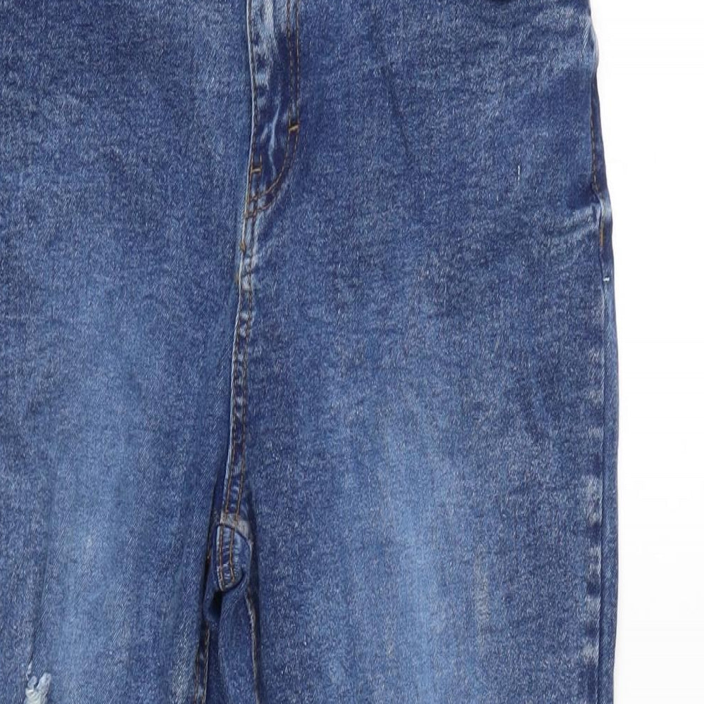 Beloved Womens Blue Cotton Blend Mom Jeans Size 28 in L25 in Regular Zip