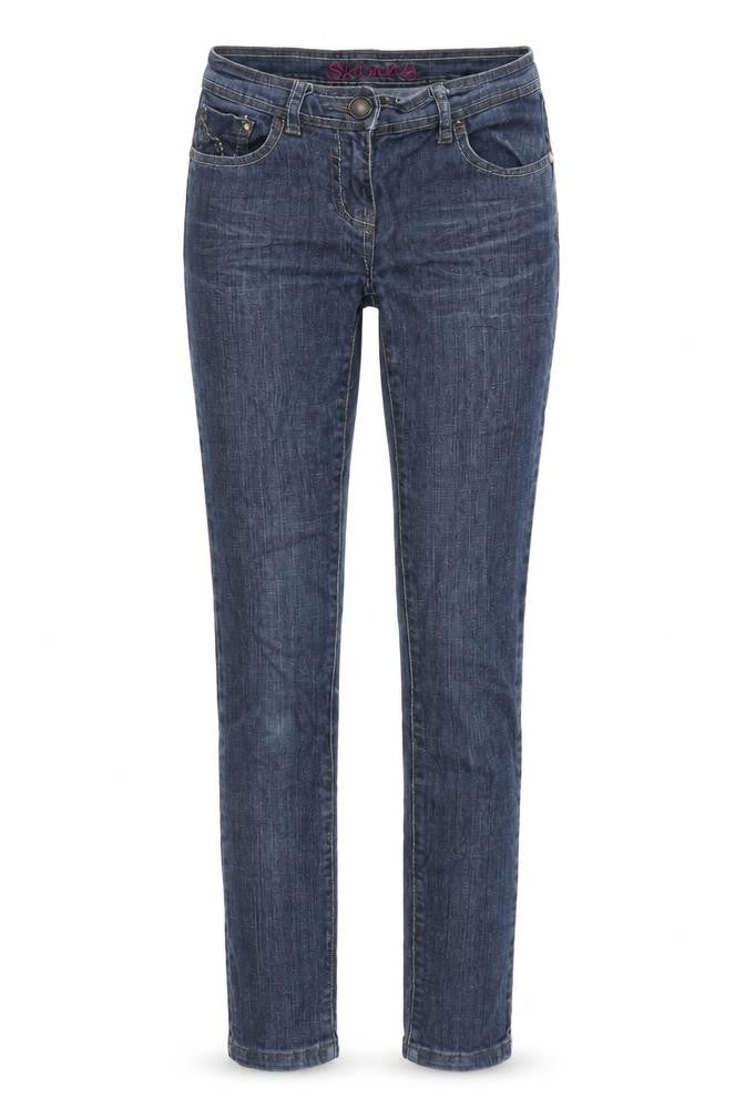 NEXT Womens Blue Cotton Blend Skinny Jeans Size 6 L29 in Regular Zip