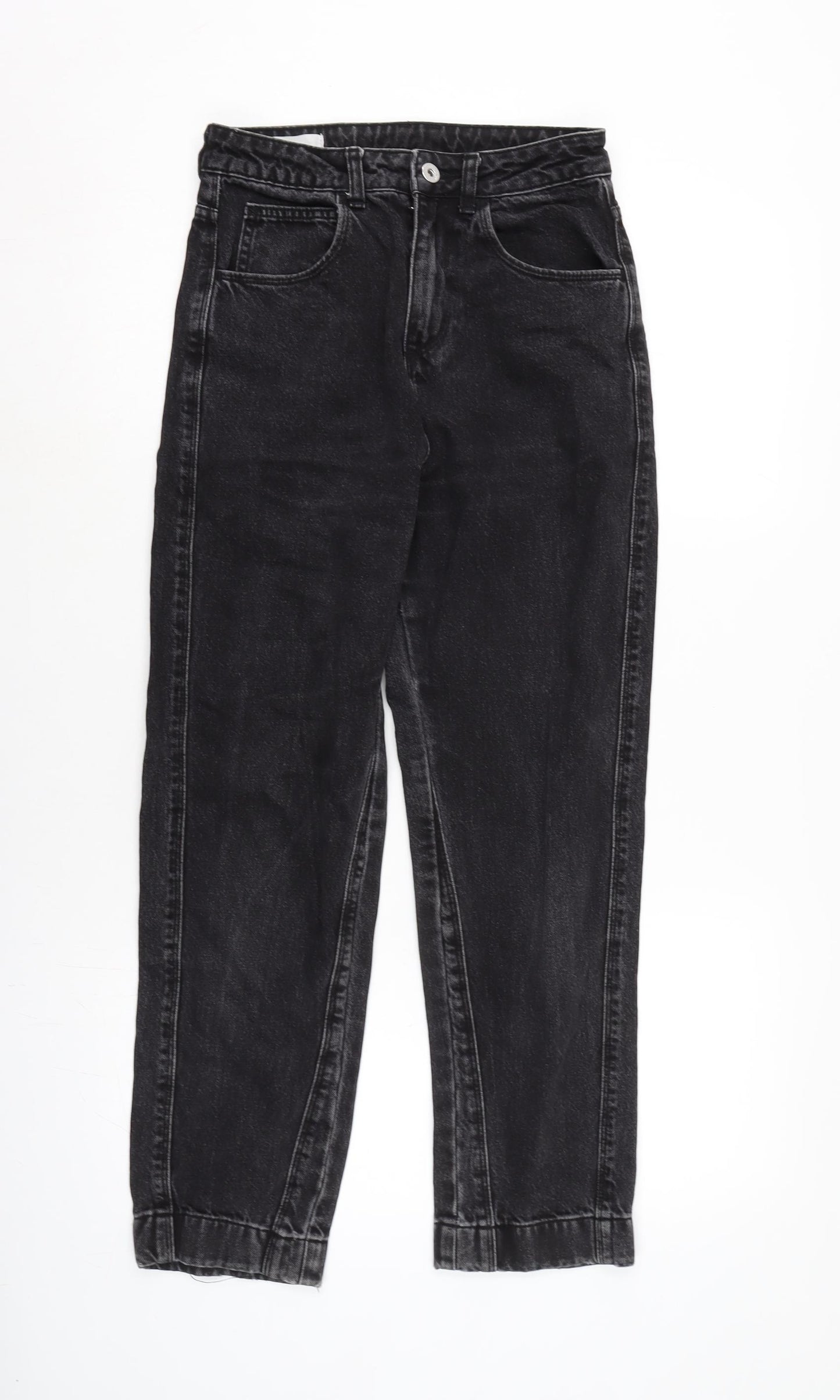COLLUSION Womens Grey Cotton Straight Jeans Size 28 in L30 in Regular Tie
