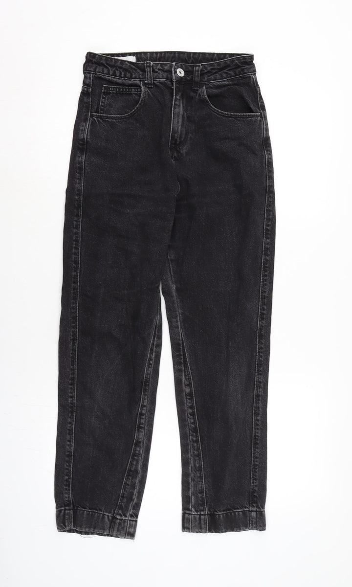 COLLUSION Womens Grey Cotton Straight Jeans Size 28 in L30 in Regular Tie