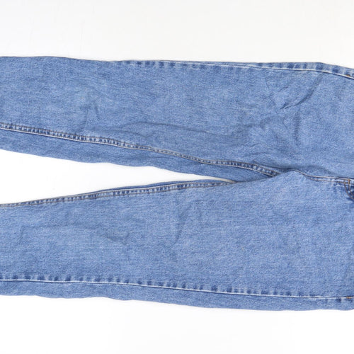 Pull&Bear Womens Blue Cotton Straight Jeans Size 23 in L26 in Regular Zip