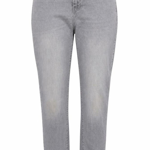 TU Womens Grey Cotton Blend Tapered Jeans Size 12 L29.5 in Regular Zip