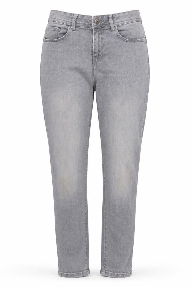 TU Womens Grey Cotton Blend Tapered Jeans Size 12 L29.5 in Regular Zip