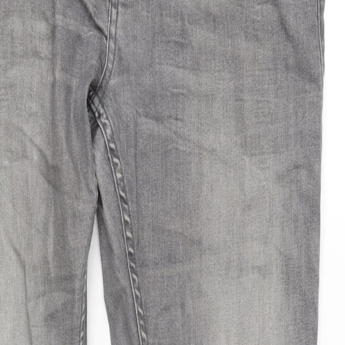 NEXT Mens Grey Cotton Blend Straight Jeans Size 33 in L29 in Regular Zip