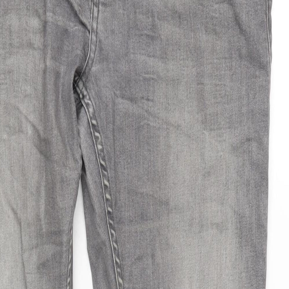 NEXT Mens Grey Cotton Blend Straight Jeans Size 33 in L29 in Regular Zip