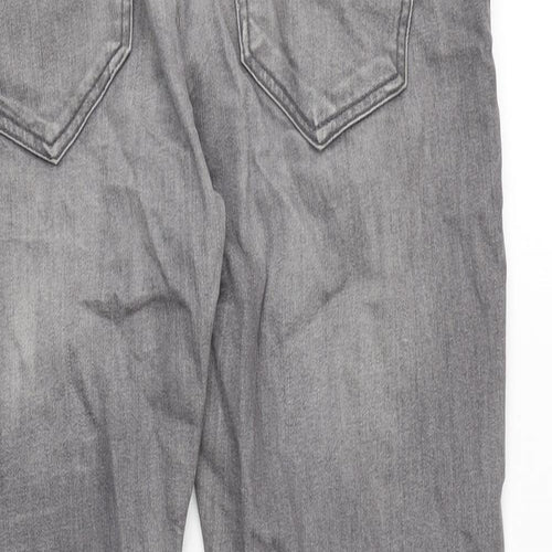 NEXT Mens Grey Cotton Blend Straight Jeans Size 33 in L29 in Regular Zip