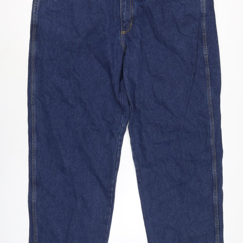 Indigo Mens Blue Cotton Straight Jeans Size 46 in L30 in Regular Zip - Dingos.