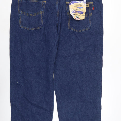 Indigo Mens Blue Cotton Straight Jeans Size 46 in L30 in Regular Zip - Dingos.