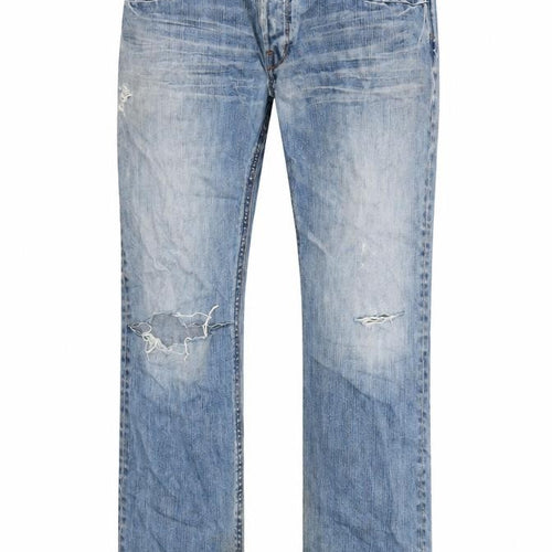 WS Denim Mens Blue Cotton Straight Jeans Size 32 in L29 in Regular Button