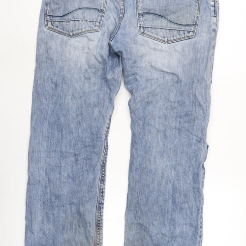 WS Denim Mens Blue Cotton Straight Jeans Size 32 in L29 in Regular Button