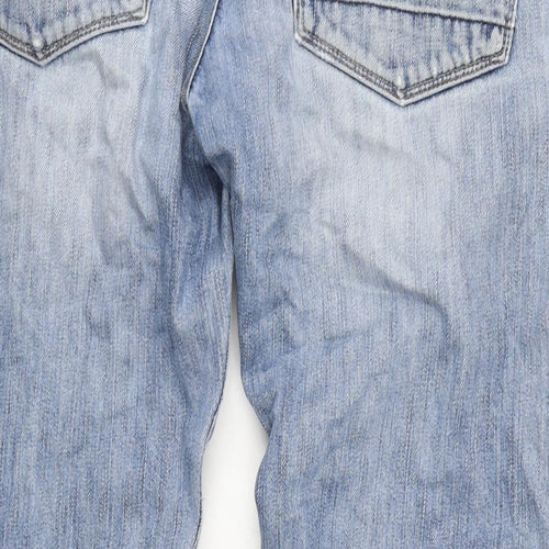 WS Denim Mens Blue Cotton Straight Jeans Size 32 in L29 in Regular Button