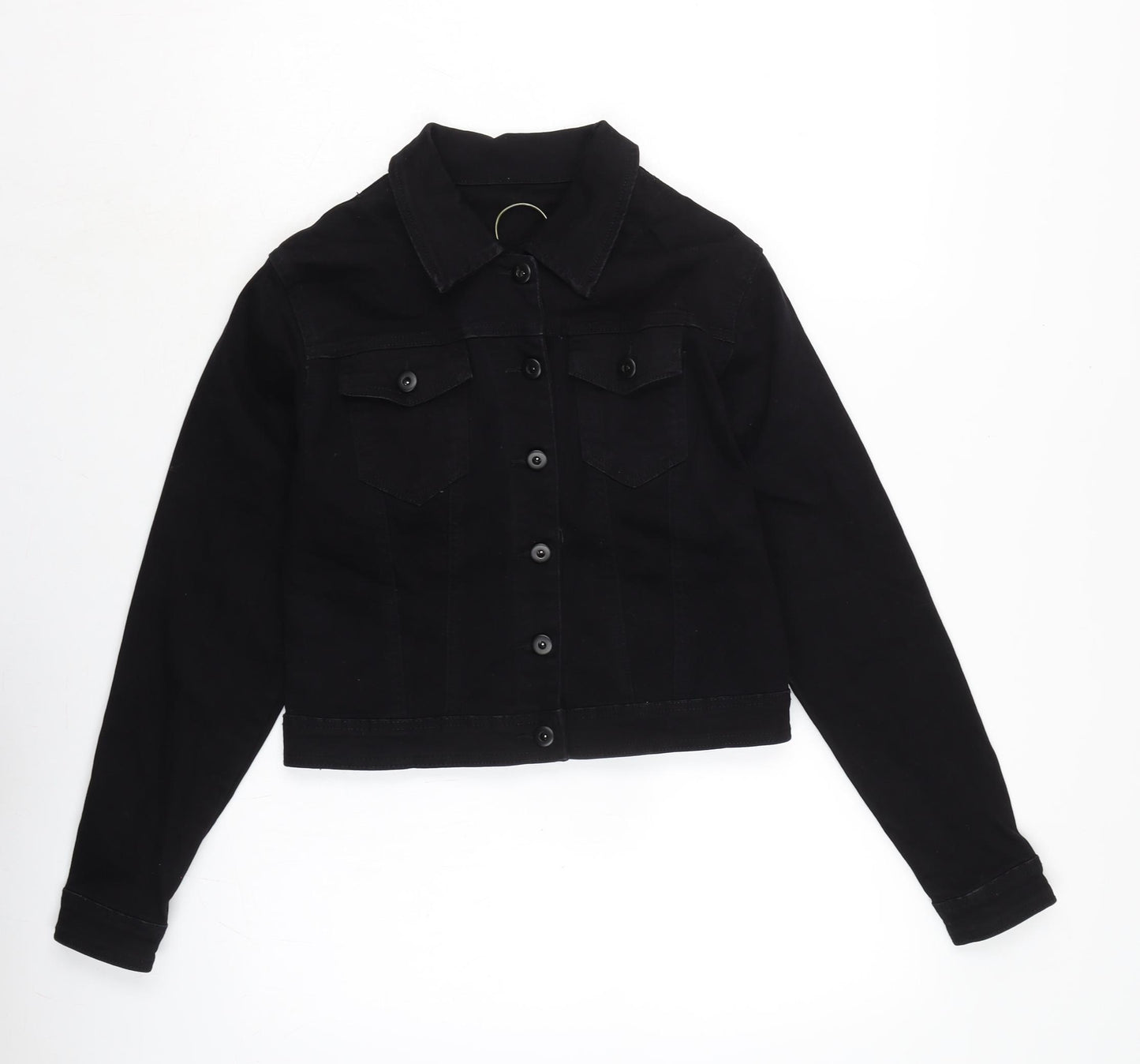 MS Jeans Womens Black Biker Jacket Size XL Button