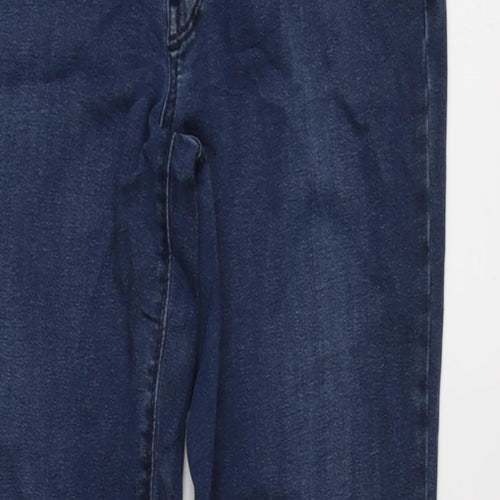 GARDEUR Womens Blue Cotton Blend Straight Jeans Size 12 L31 in Regular Zip