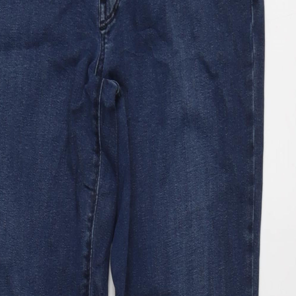 GARDEUR Womens Blue Cotton Blend Straight Jeans Size 12 L31 in Regular Zip