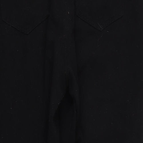 Boohoo Womens Black Cotton Blend Skinny Jeans Size 16 L27 in Regular Zip