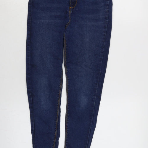 Dorothy Perkins Womens Blue Cotton Blend Tapered Jeans Size 10 L24 in Regular Zip