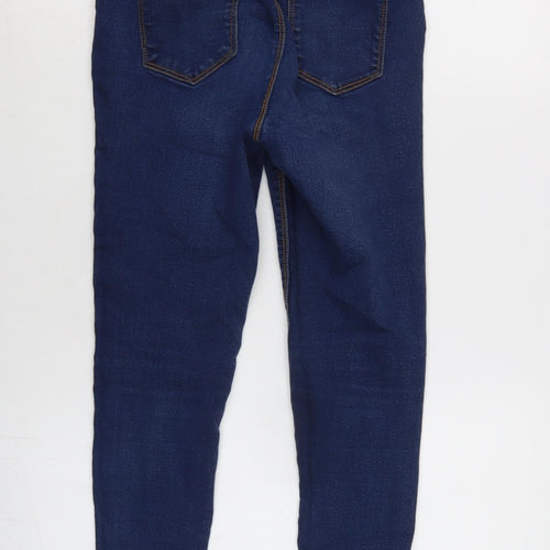 Dorothy Perkins Womens Blue Cotton Blend Tapered Jeans Size 10 L24 in Regular Zip