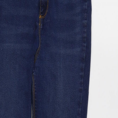 Dorothy Perkins Womens Blue Cotton Blend Tapered Jeans Size 10 L24 in Regular Zip