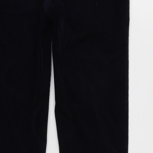 Marks and Spencer Womens Blue Cotton Trousers Size 8 L28 in Regular Zip