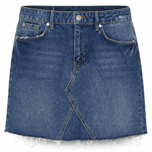 Very Womens Blue Cotton A-Line Skirt Size 30 in Zip