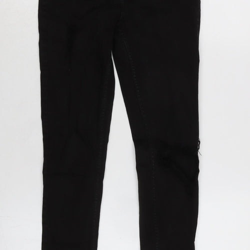 H&M Womens Black Cotton Blend Tapered Jeans Size 6 L26.5 in Regular Zip - Raw Hem