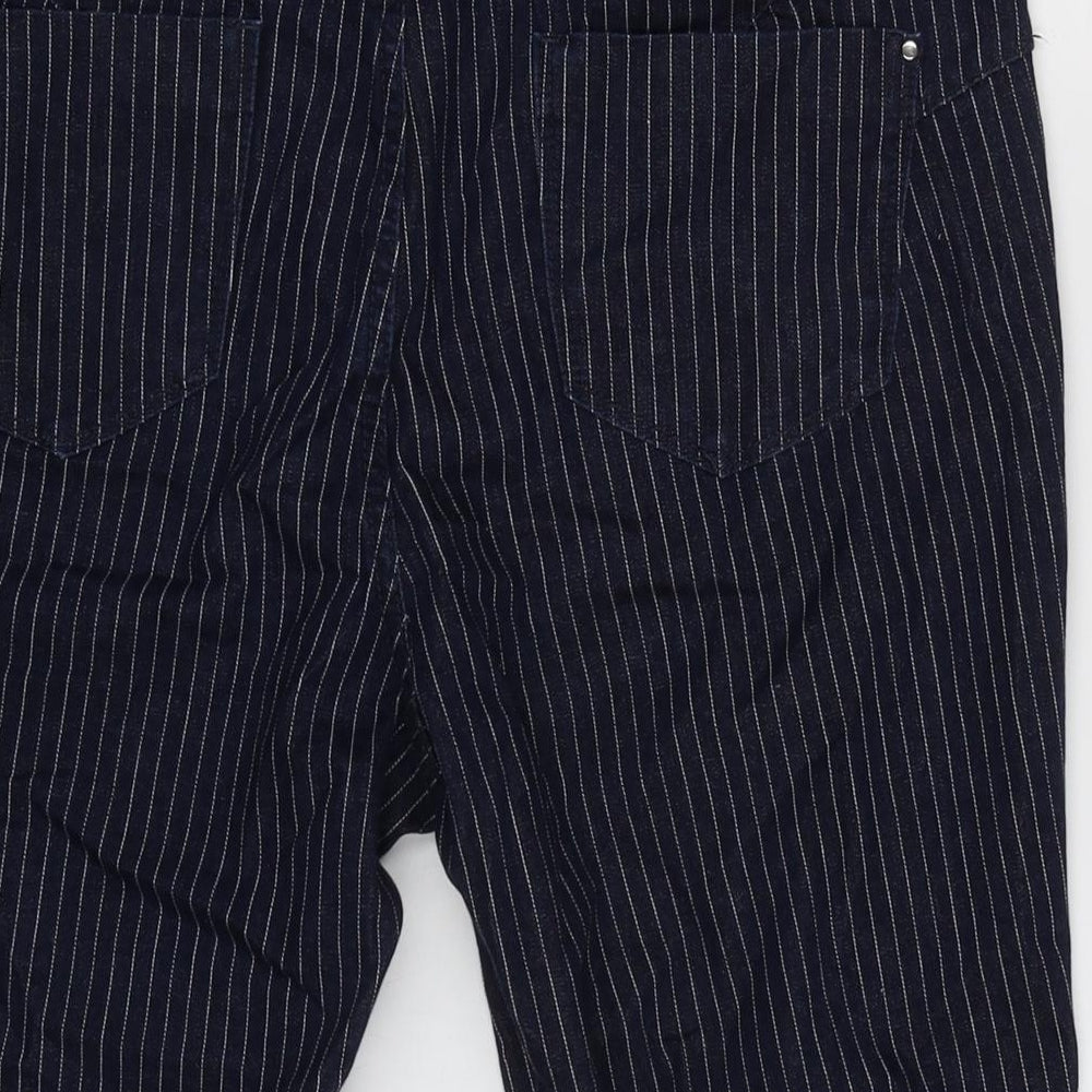 Marks and Spencer Womens Blue Cotton Bermuda Shorts Size 14 L13 in Regular Zip