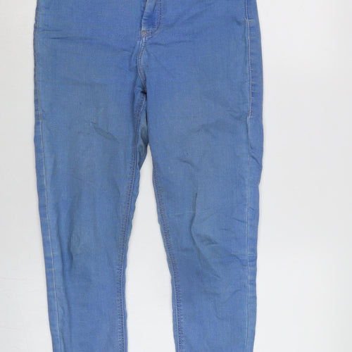 Topshop Womens Blue Cotton Blend Tapered Jeans Size 30 in L24.5 in Regular Zip